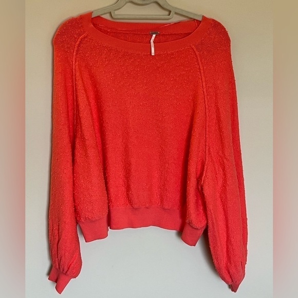 Free People Sweaters - Free People Found My Friend Textured Pullover Sweater Size XS Coral